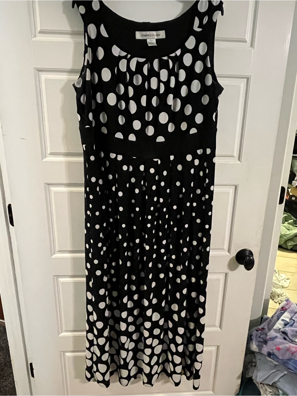 Chelsea & Violet Black and White Polka Dot Maxi Dress